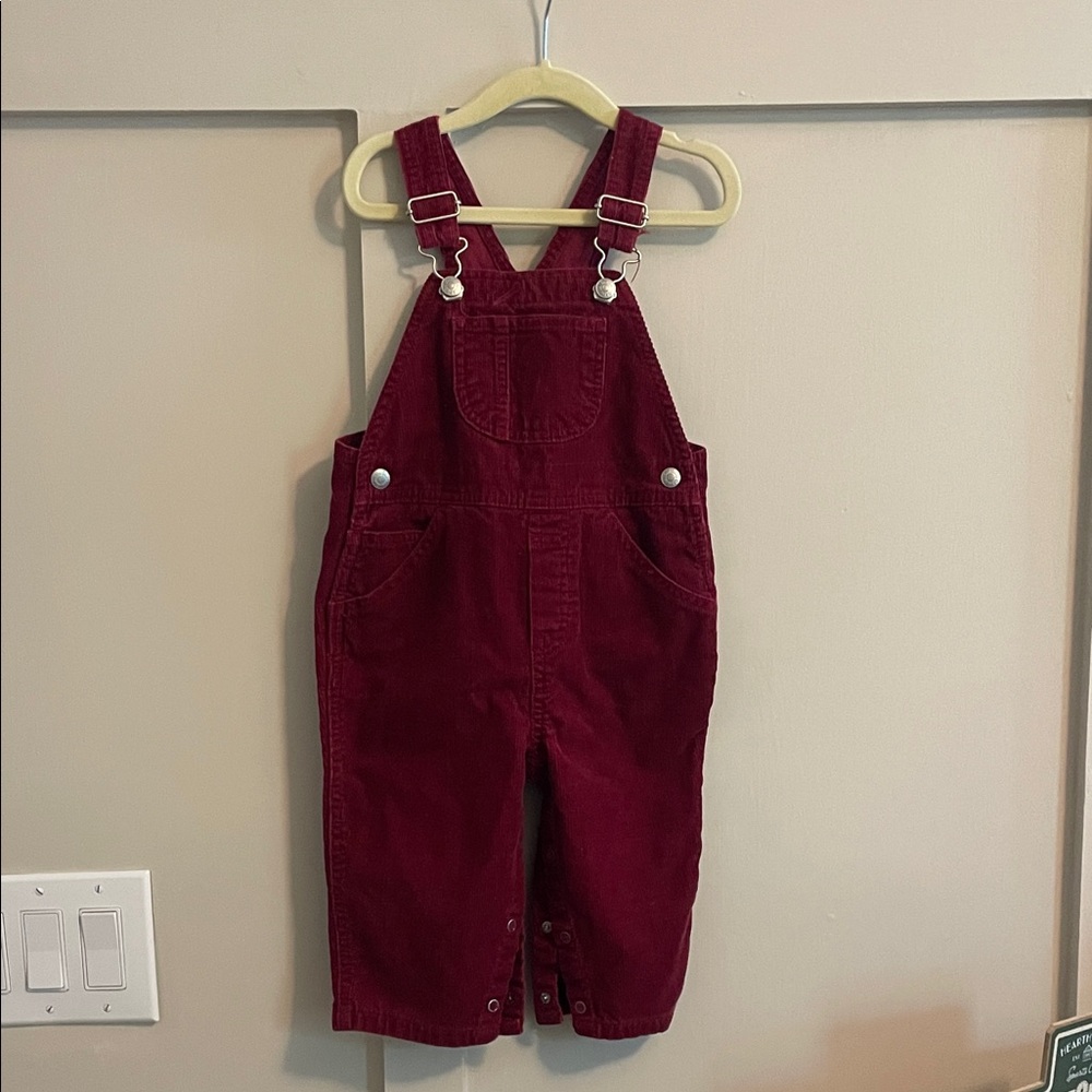 Baby GAP courdroy Maroon Overalls -size 18-24m